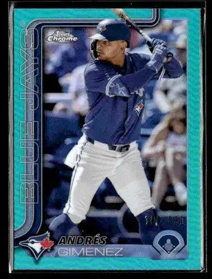 2025 Topps Chrome #70 Andrés Giménez Aqua Refractor #180/299 - Baseball Card Single