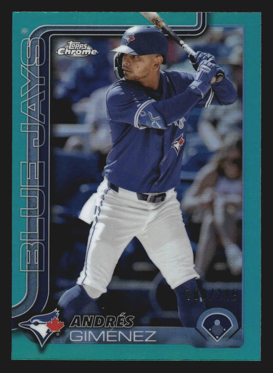 2025 Topps Chrome #70 Andres Gimenez Teal Refractor /299 Blue Jays