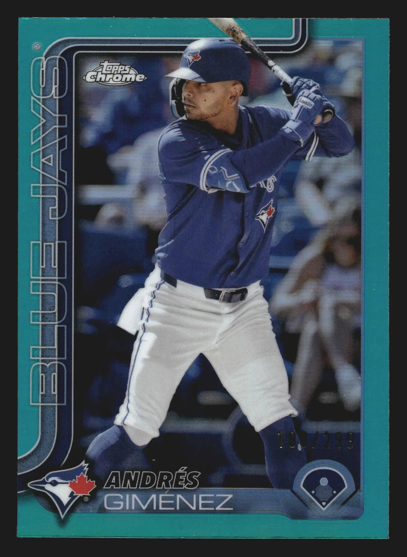 2025 Topps Chrome #70 Andres Gimenez Teal Refractor /299 Blue Jays