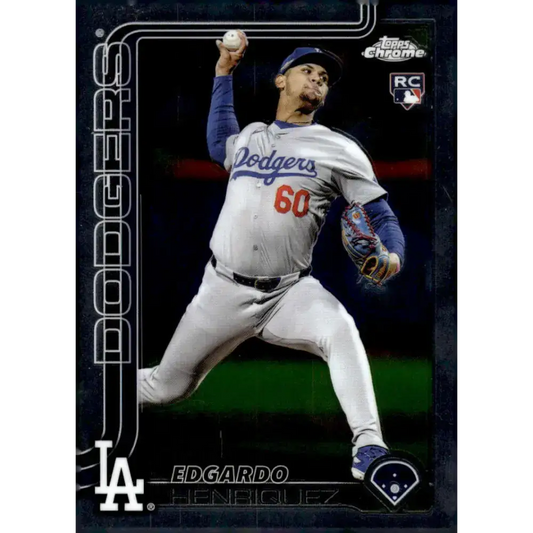2025 topps Chrome #71 Edgardo Henriquez NM-MT RC Rookie Los Angeles Dodgers Baseball Card - Baseball Card Single