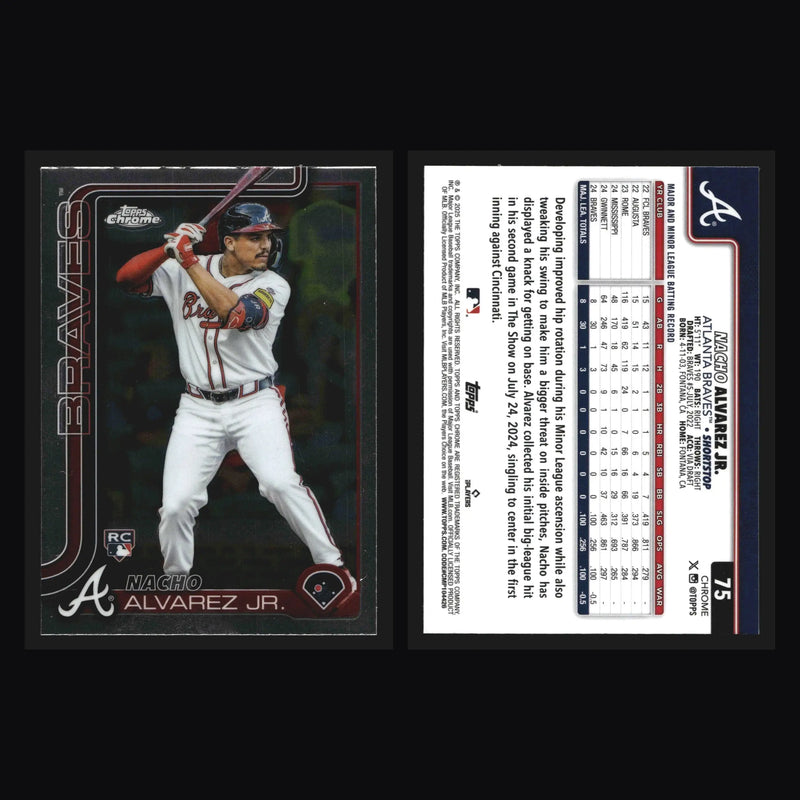 2025 Topps Chrome #75 Nacho Alvarez Jr RC Atlanta Braves Base Chrome