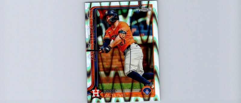 Jose Altuve baseball card featuring 2025 Topps Chrome Raywave Refractors