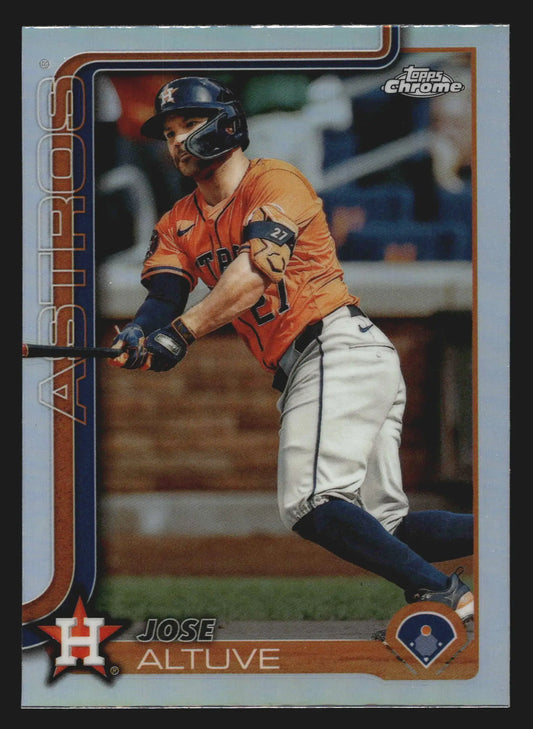 2025 Topps Chrome #77 Jose Altuve Refractor Astros - Baseball Card Single