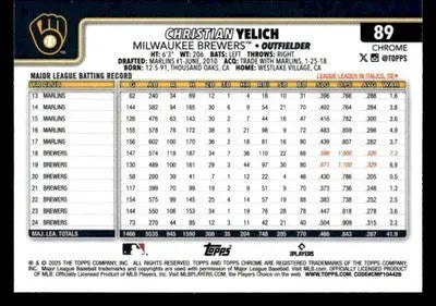 2025 Topps Chrome #89 Christian Yelich - Baseball Card Single
