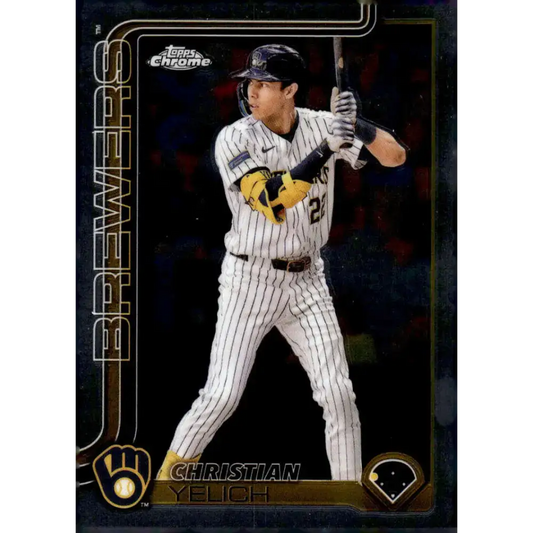 2025 topps Chrome #89 Christian Yelich NM-MT Milwaukee Brewers Baseball Card - Baseball Card Single