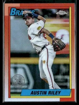 2025 Topps Chrome #90CB-1 Austin Riley 1990 Topps Baseball 35th Anniversary - Baseball Card Single