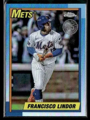 2025 Topps Chrome #90CB-10 Francisco Lindor 1990 Topps Baseball 35th Anniversary - Baseball Card Single