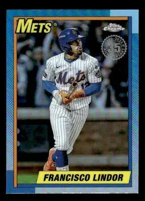2025 Topps Chrome #90CB-10 Francisco Lindor 1990 Topps Baseball 35th Anniversary - Baseball Card Single