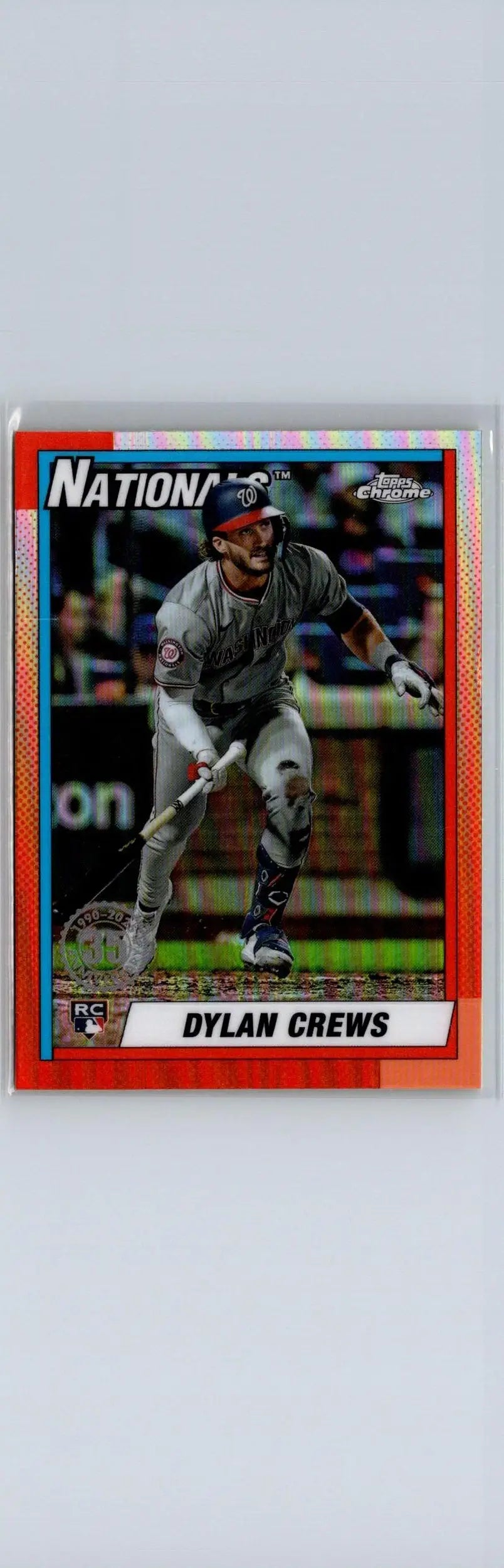 Baseball card featuring Dylan Crews from 2025 Topps Chrome 35th Anniversary series