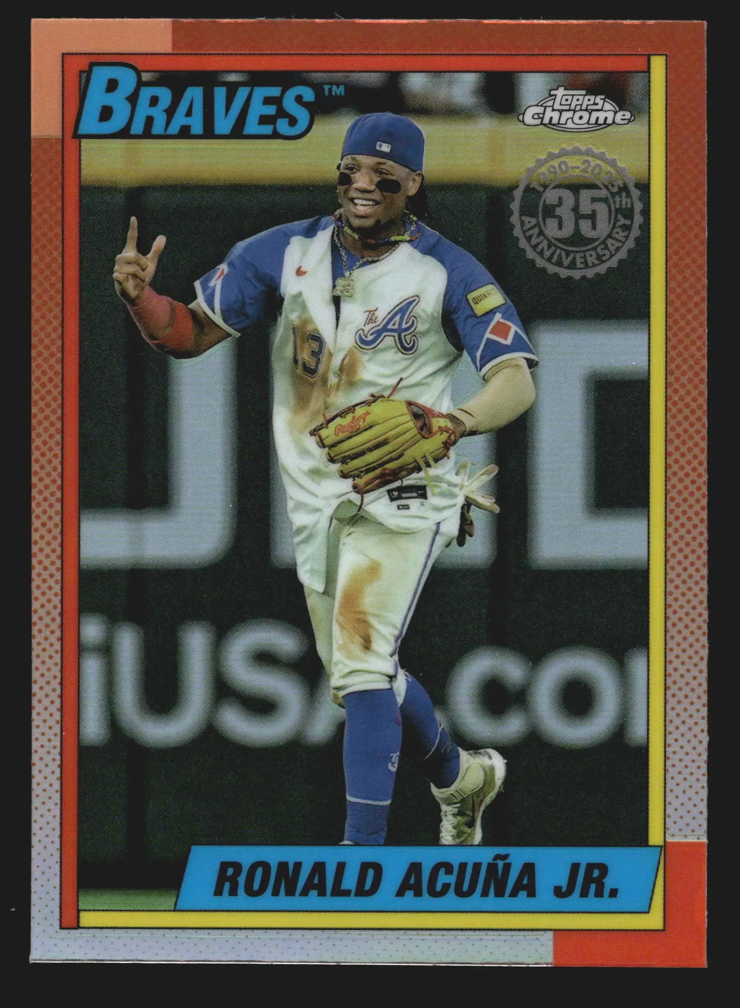 2025 Topps Chrome #90CB-2 Ronald Acuna Jr Braves 1990 Topps 35th Anniversary