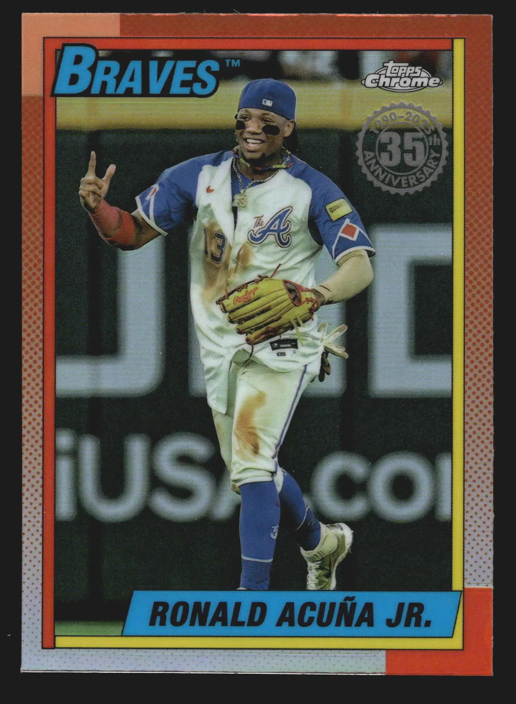 2025 Topps Chrome #90CB-2 Ronald Acuna Jr Braves 1990 Topps 35th Anniversary