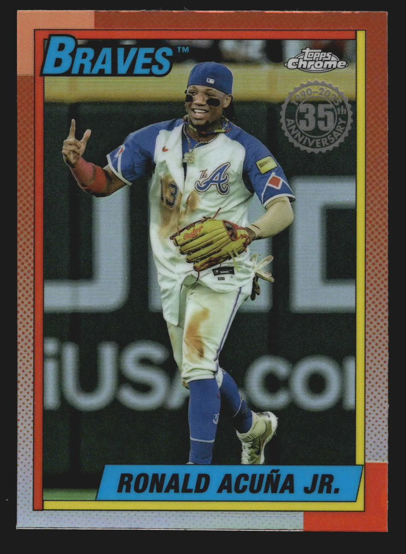 2025 Topps Chrome #90CB-2 Ronald Acuna Jr Braves 1990 Topps 35th Anniversary