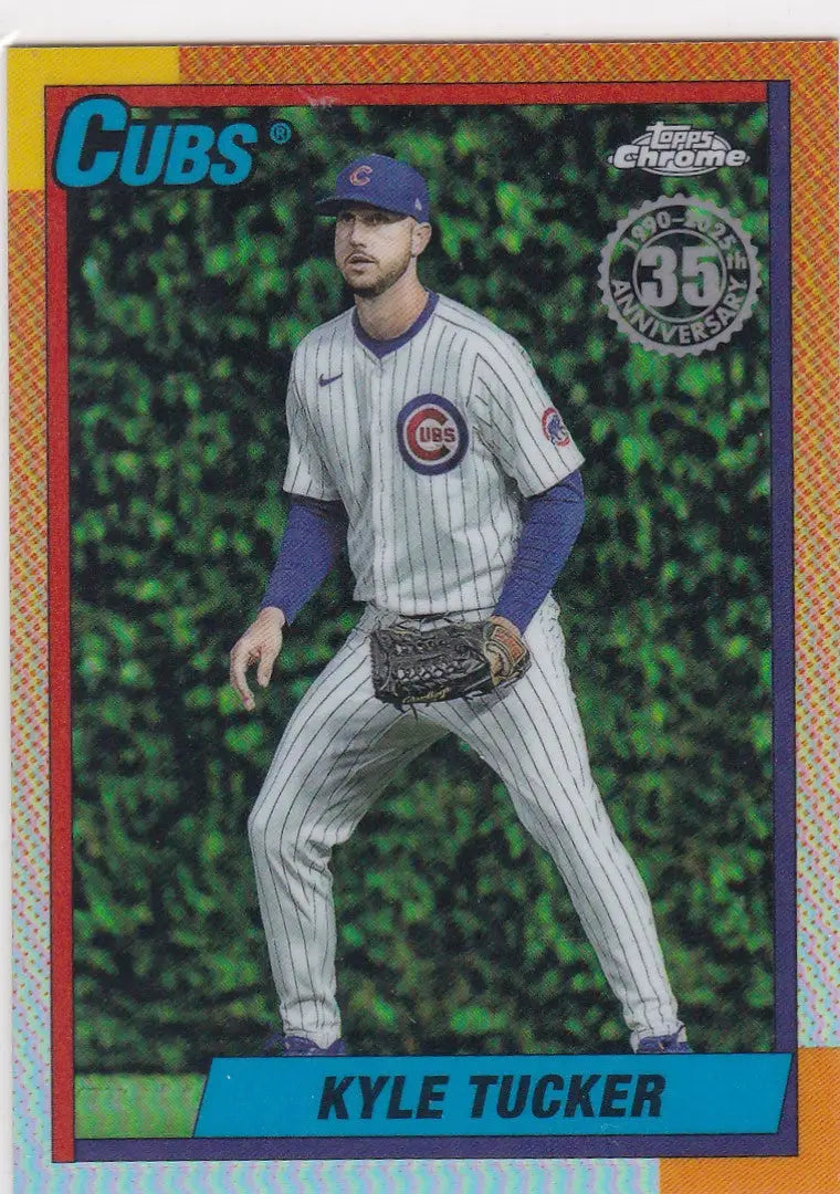 2025 Topps Chrome #90CU-13 Kyle Tucker 1990 35th Anniversary Chicago Cubs - Baseball Card Single