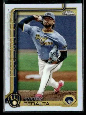 2025 Topps Chrome #95 Freddy Peralta Refractors - Baseball Card Single