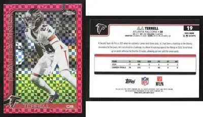 2025 Topps Chrome A.J. TERRELL #19 Hot Pink X-Fractor Atlanta Falcons