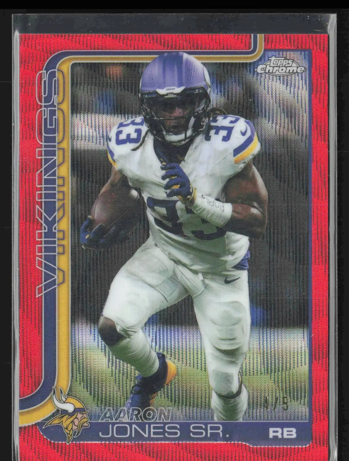 2025 Topps Chrome Aaron Jones Sr Red Wave Refractor /5 Vikings #201 RB Low Pop - Football Card Single