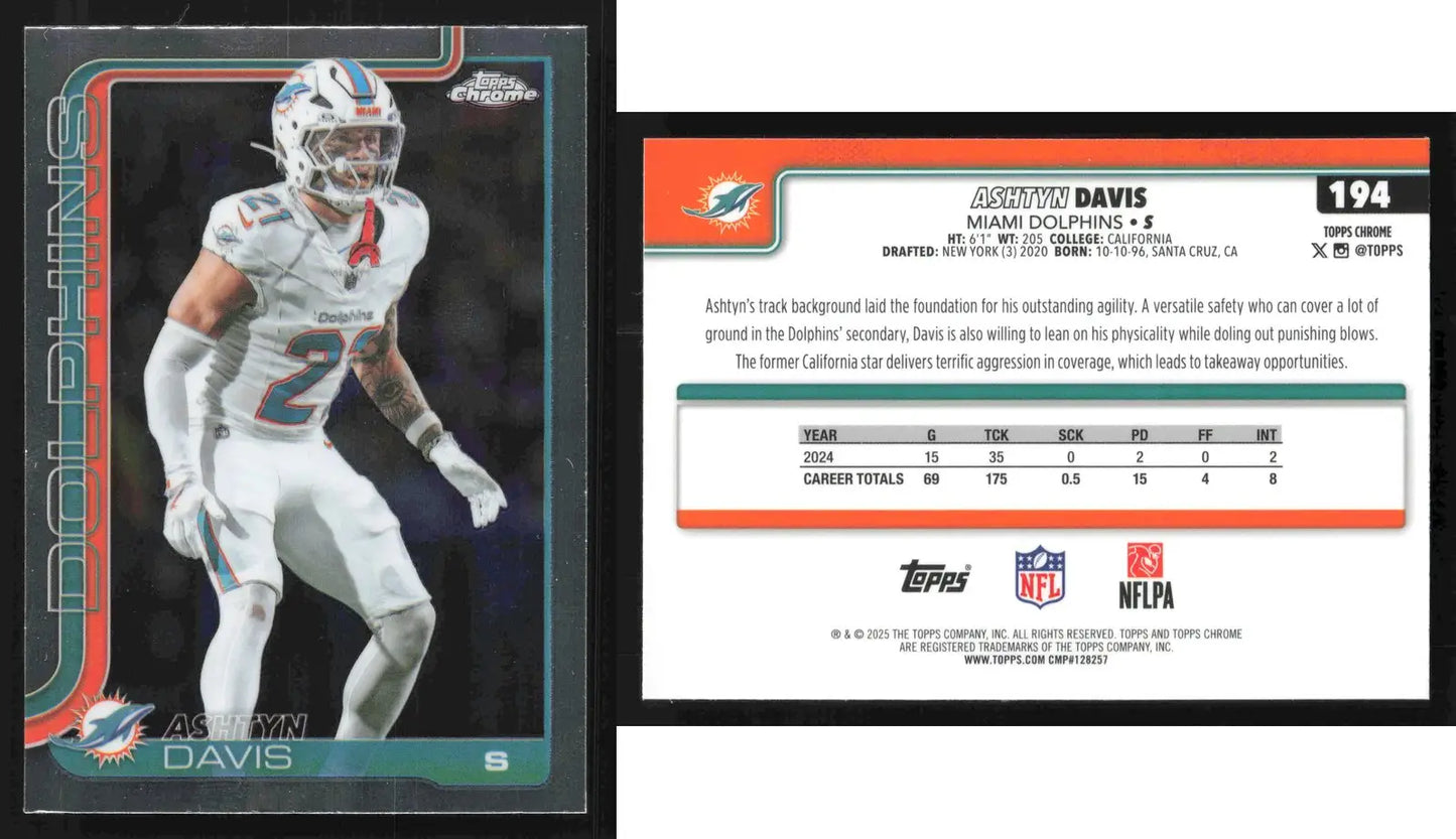 2025 Topps Chrome ASHTYN DAVIS #194 Miami Dolphins - Football Card Single