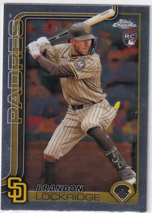 2025 Topps Chrome Baseball Brandon Lockridge San Diego Padres trading card