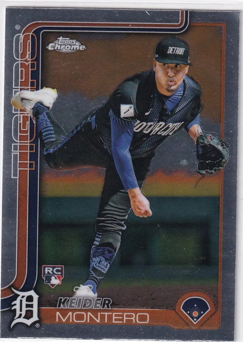Keider Montero 2025 Topps Chrome Baseball card Detroit Tigers chrome baseball collectible