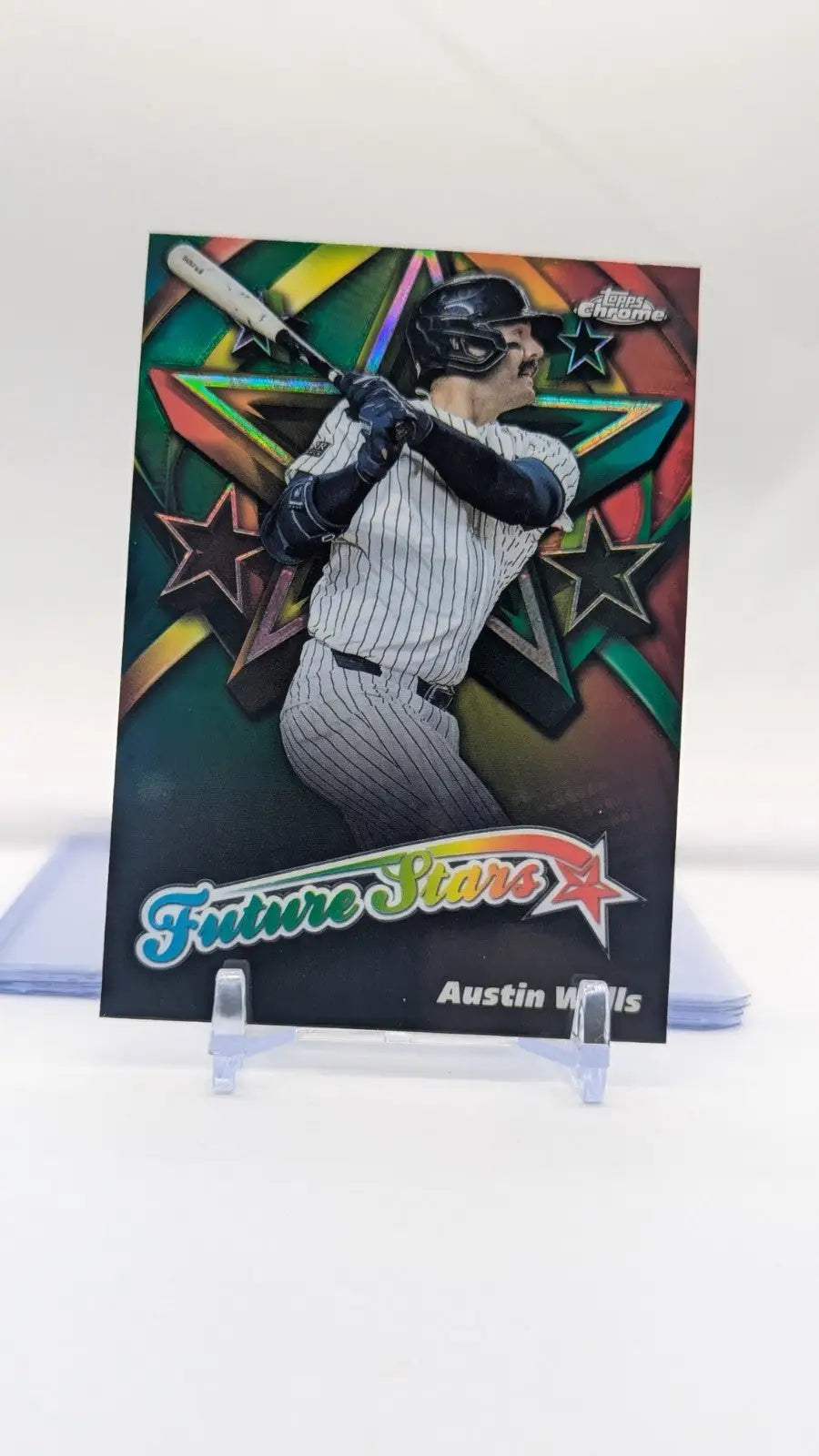 2025 Topps Chrome Baseball Austin Wells NY Yankees Future Stars (FS-9) - Baseball Card Single