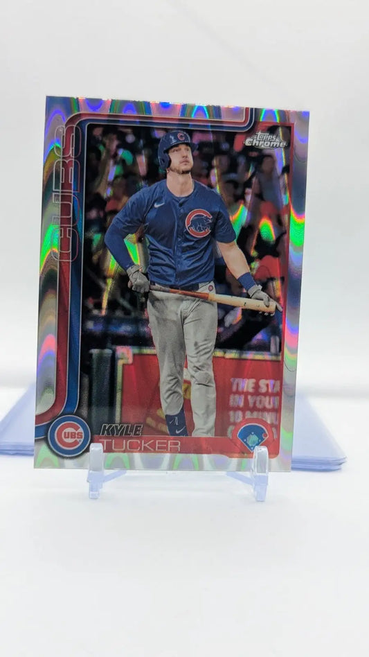 2025 Topps Chrome Baseball Kyle Tucker #103 RayWave Refractor Chicago Cubs - Baseball Card Single