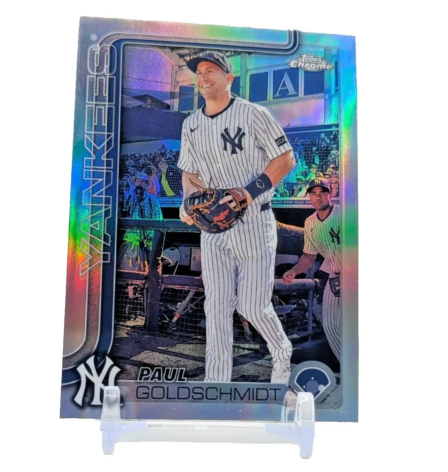 2025 Topps Chrome Baseball - Paul Goldschmidt #168 New York Yankees Refractor - Baseball Card Single
