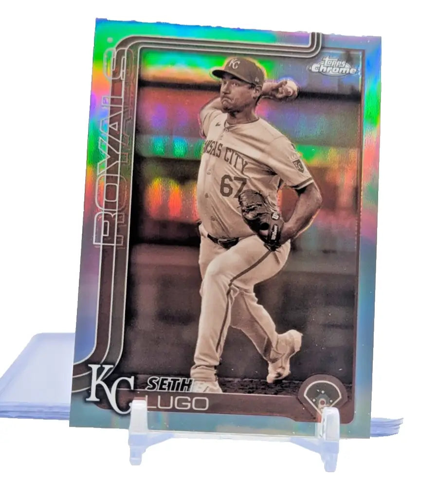 2025 Topps Chrome Baseball -Seth Lugo #94 Sepia Refractor Kansas City Royals - Baseball Card Single