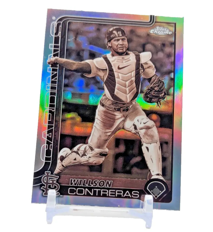 2025 Topps Chrome Baseball Willson Contreras #82 Sepia Refractor Cardinals - Baseball Card Single