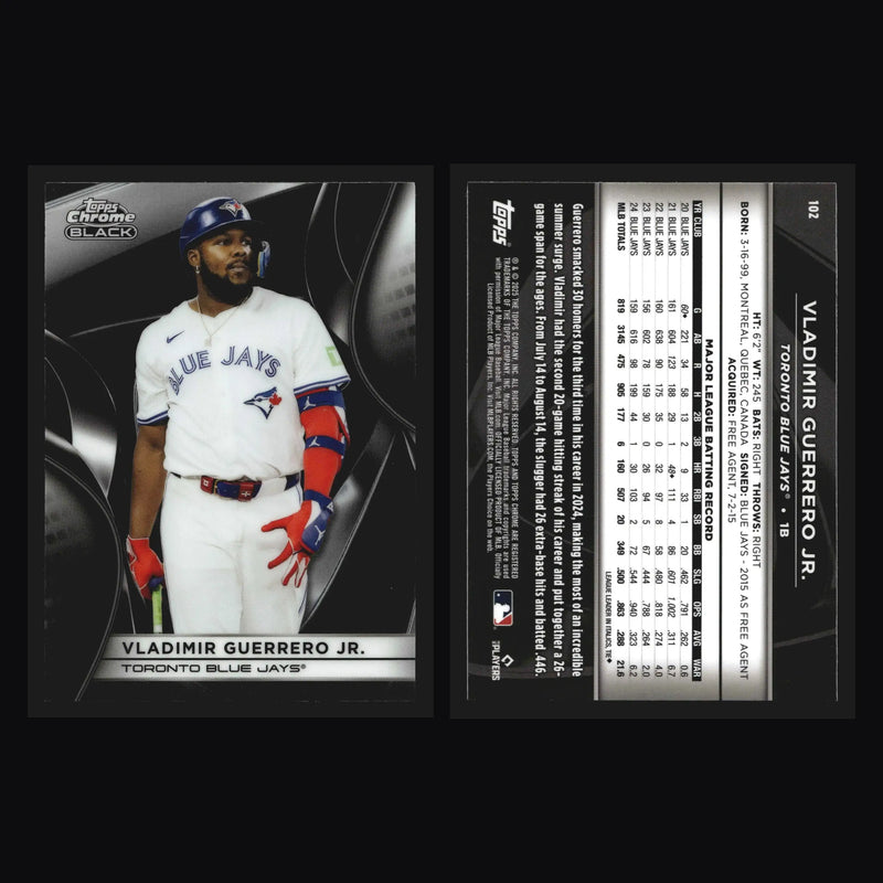 2025 Topps Chrome Black #102 Vladimir Guerrero Jr Toronto Blue Jays