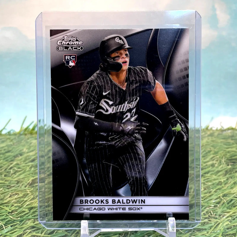 Brooks Baldwin baseball card from 2025 Topps Chrome Black series, part of Topps Chrome collection