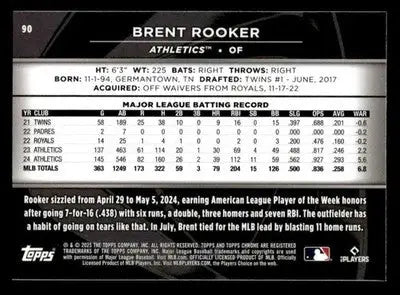 2025 Topps Chrome Black #90 Brent Rooker - Baseball Card Single