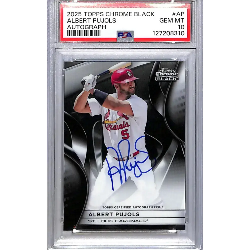 2025 Topps Chrome Black #CBA-AP Albert Pujols PSA 10 GEM MINT Auto St. Louis Cardinals - Baseball Card Single