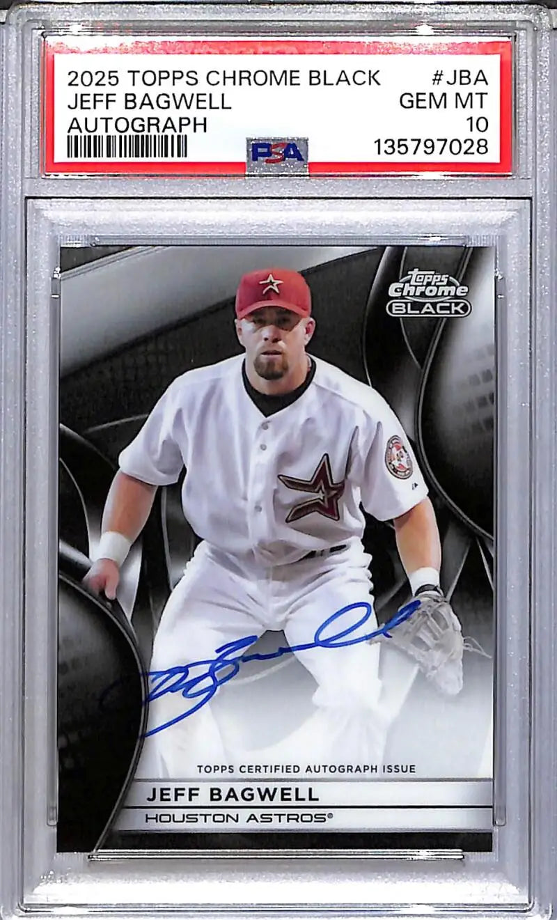 2025 Topps Chrome Black #CBA-JBA Jeff Bagwell PSA 10 GEM MINT Auto Houston Astros - Baseball Card Single