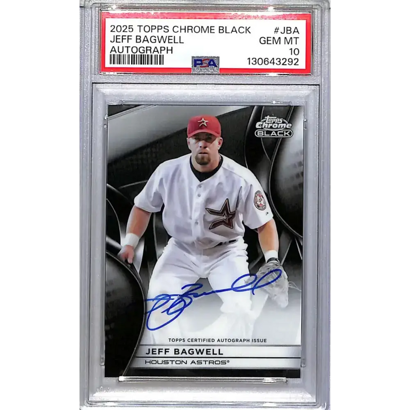 2025 Topps Chrome Black #CBA-JBA Jeff Bagwell PSA 10 GEM MINT Auto Houston Astros - Baseball Card Single