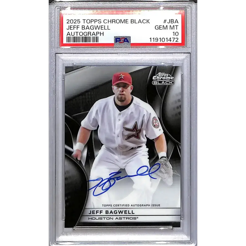 2025 Topps Chrome Black #CBA-JBA Jeff Bagwell PSA 10 GEM MINT Auto Houston Astros - Baseball Card Single