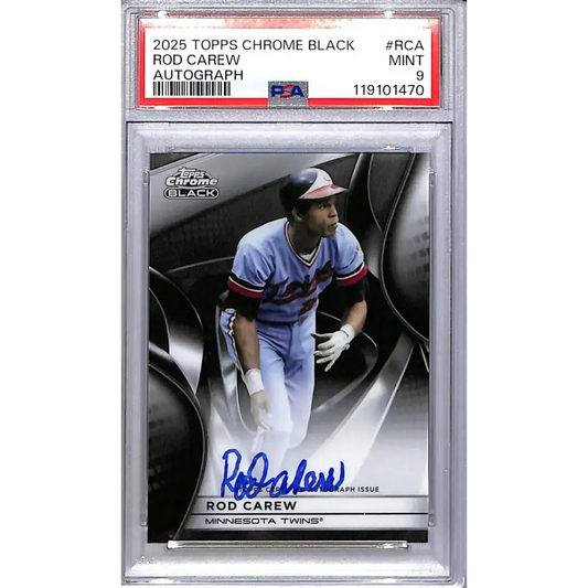 2025 Topps Chrome Black #CBA-RCA Rod Carew PSA 9 MINT Auto Minnesota Twins - Baseball Card Single