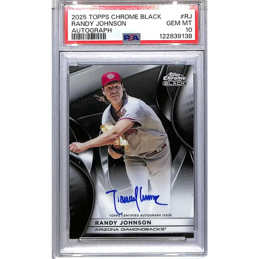 2025 Topps Chrome Black #CBA-RJ Randy Johnson PSA 10 GEM MINT Auto Arizona Diamondbacks - Baseball Card Single