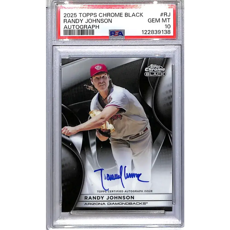 2025 Topps Chrome Black #CBA-RJ Randy Johnson PSA 10 GEM MINT Auto Arizona Diamondbacks - Baseball Card Single