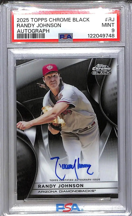 2025 Topps Chrome Black #CBA-RJ Randy Johnson PSA 9 MINT Auto Arizona Diamondbacks - Baseball Card Single