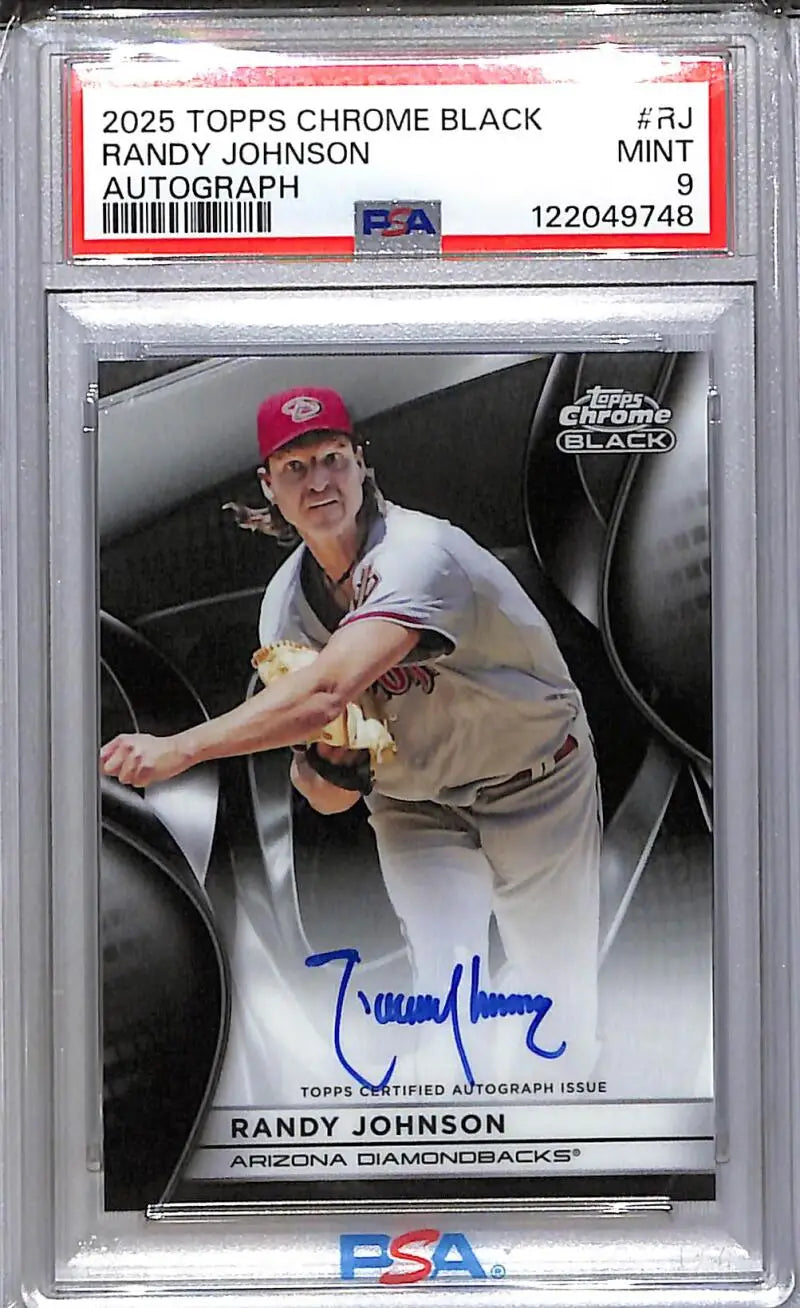2025 Topps Chrome Black #CBA-RJ Randy Johnson PSA 9 MINT Auto Arizona Diamondbacks - Baseball Card Single
