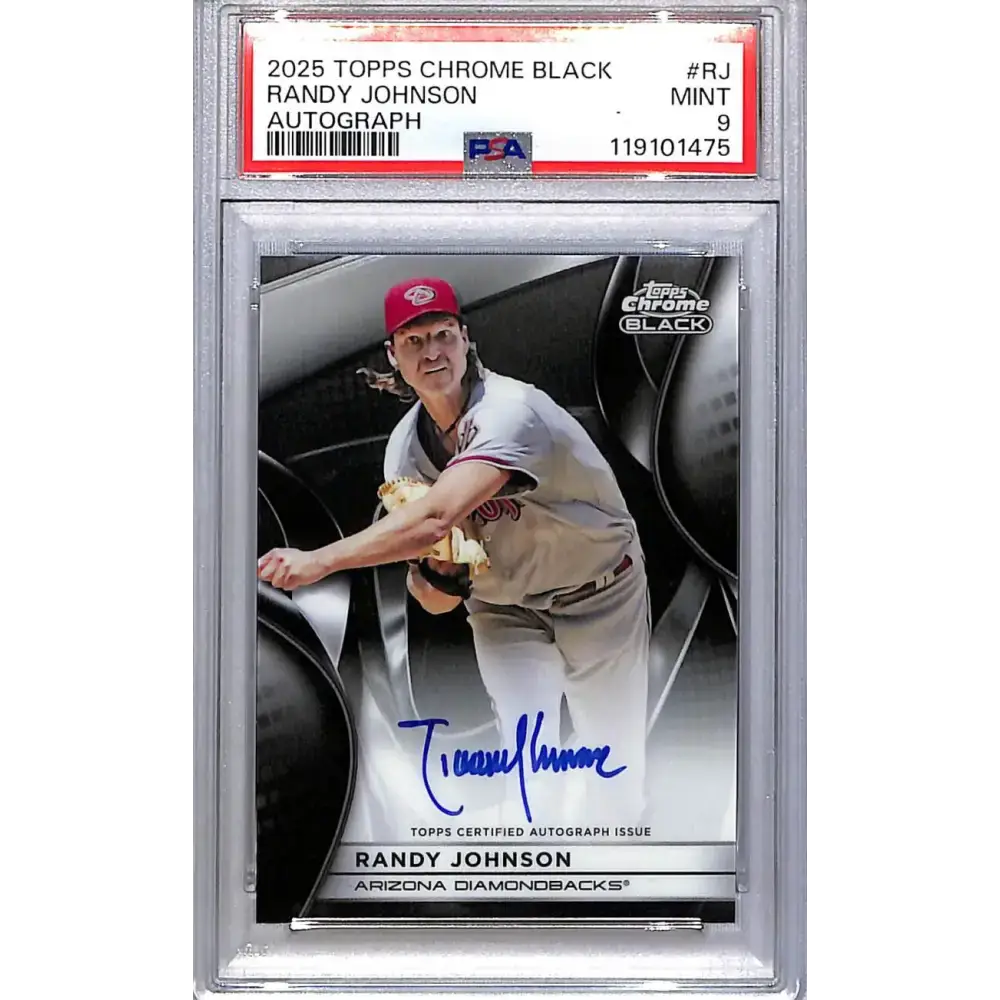 2025 Topps Chrome Black #CBA-RJ Randy Johnson PSA 9 MINT Auto Arizona Diamondbacks - Baseball Card Single