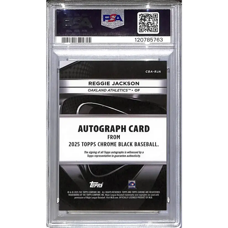 2025 Topps Chrome Black #CBA-RJA Reggie Jackson PSA 10 GEM MINT Auto Oakland Athletics - Baseball Card Single
