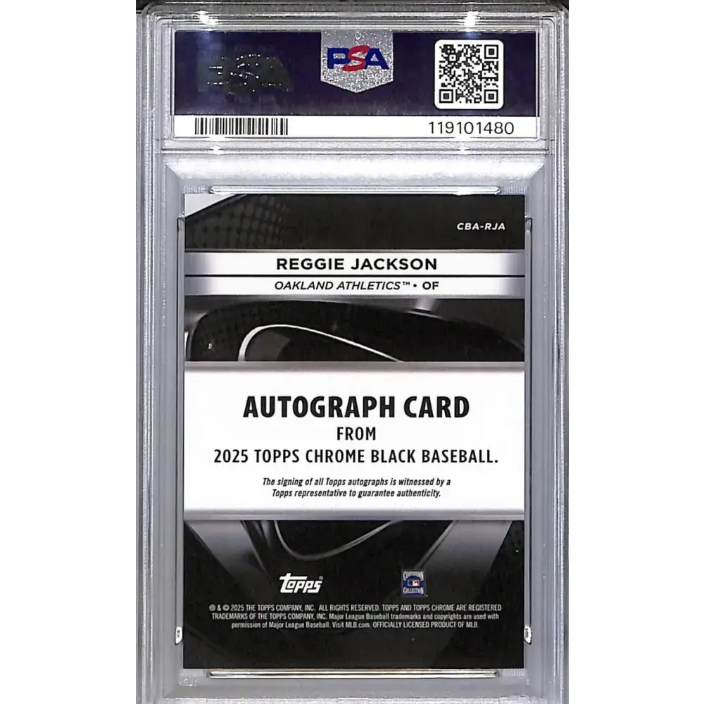 2025 Topps Chrome Black #CBA-RJA Reggie Jackson PSA 10 GEM MINT Auto Oakland Athletics - Baseball Card Single