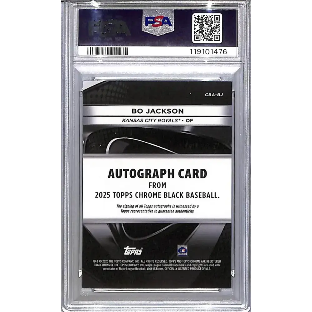 2025 Topps Chrome Black Gold #CBA-BJ Bo Jackson PSA 9 MINT Auto 1/50 Kansas City Royals - Baseball Card Single