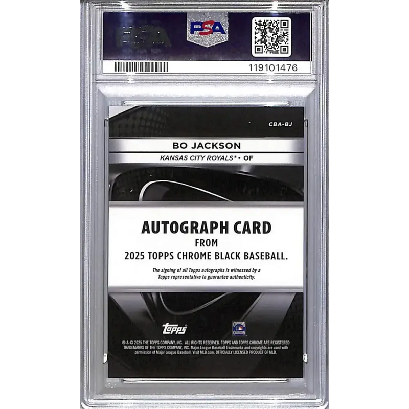 2025 Topps Chrome Black Gold #CBA-BJ Bo Jackson PSA 9 MINT Auto 1/50 Kansas City Royals - Baseball Card Single