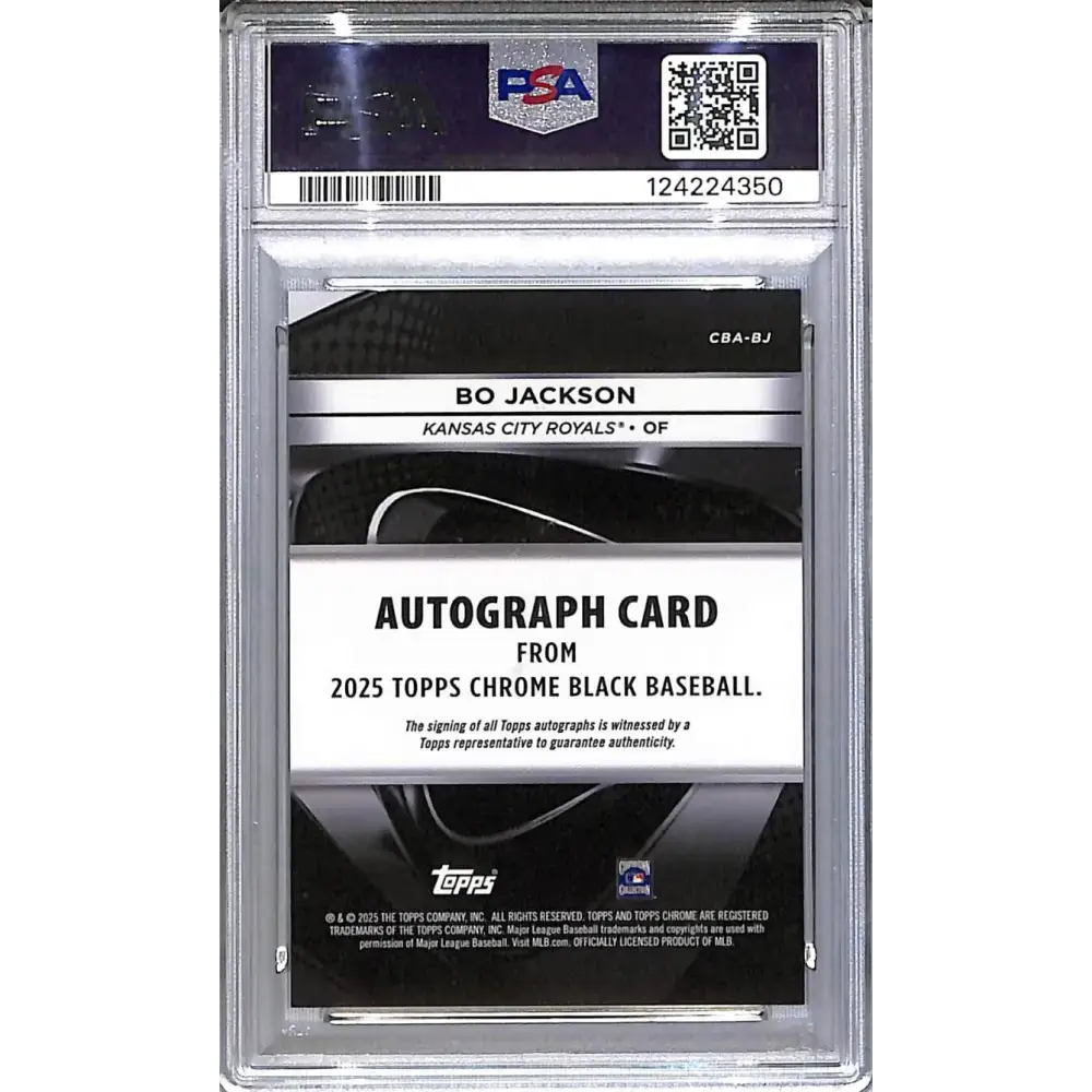2025 Topps Chrome Black Gold #CBA-BJ Bo Jackson PSA 9 MINT Auto 11/50 Kansas City Royals - Baseball Card Single
