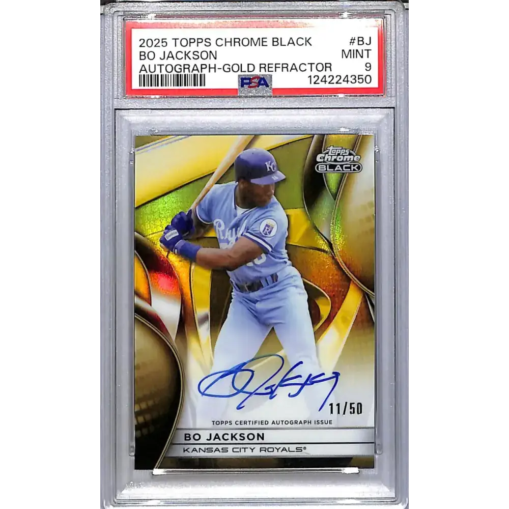 2025 Topps Chrome Black Gold #CBA-BJ Bo Jackson PSA 9 MINT Auto 11/50 Kansas City Royals - Baseball Card Single