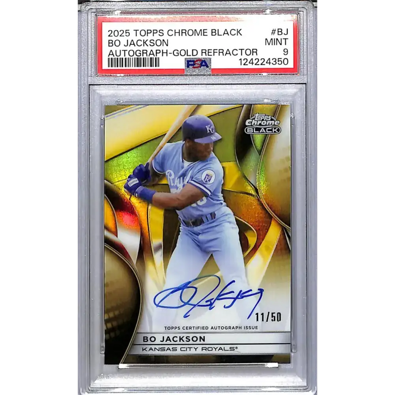 2025 Topps Chrome Black Gold #CBA-BJ Bo Jackson PSA 9 MINT Auto 11/50 Kansas City Royals - Baseball Card Single