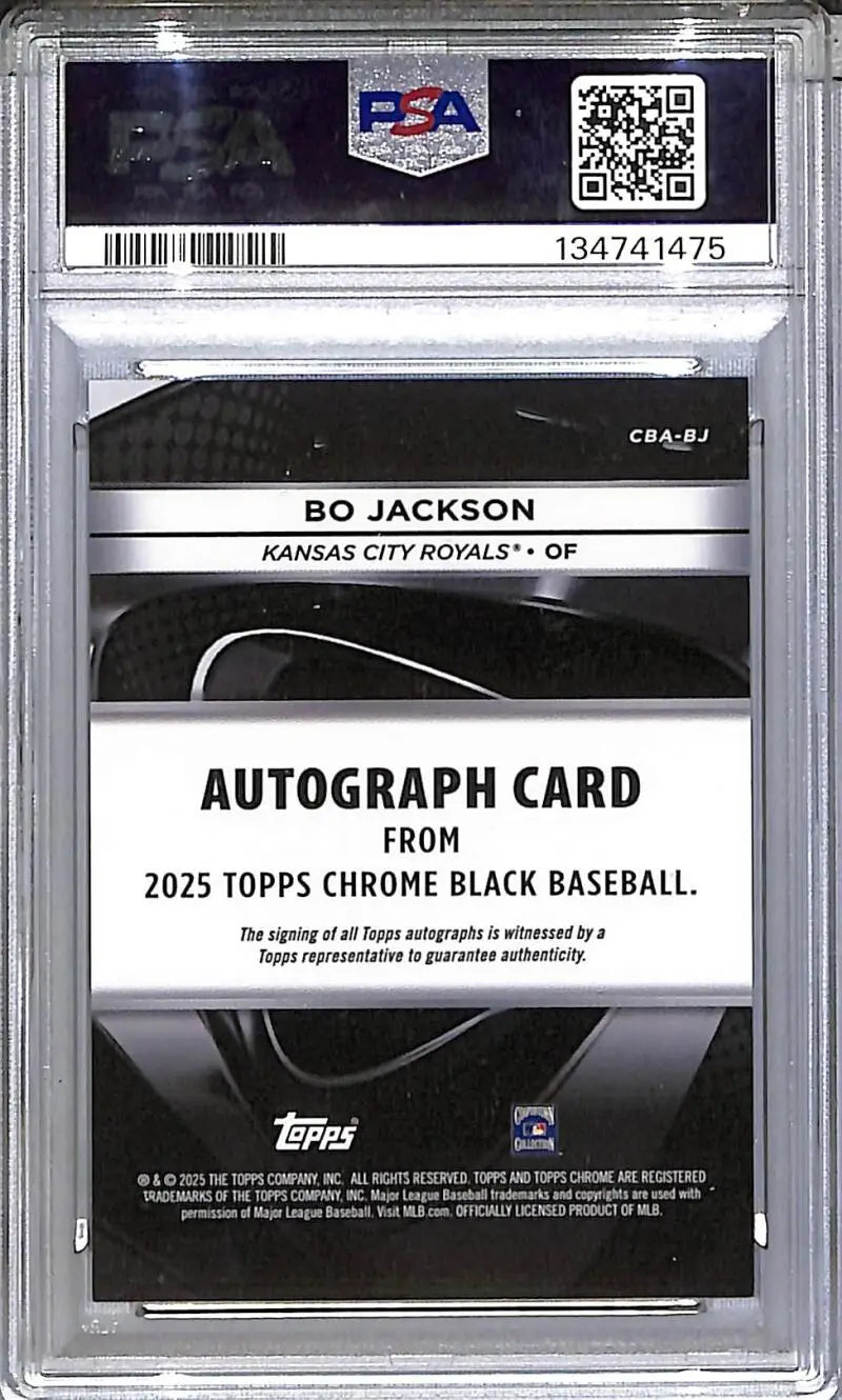 2025 Topps Chrome Black Gold #CBA-BJ Bo Jackson PSA 9 MINT Auto 49/50 Kansas City Royals - Baseball Card Single