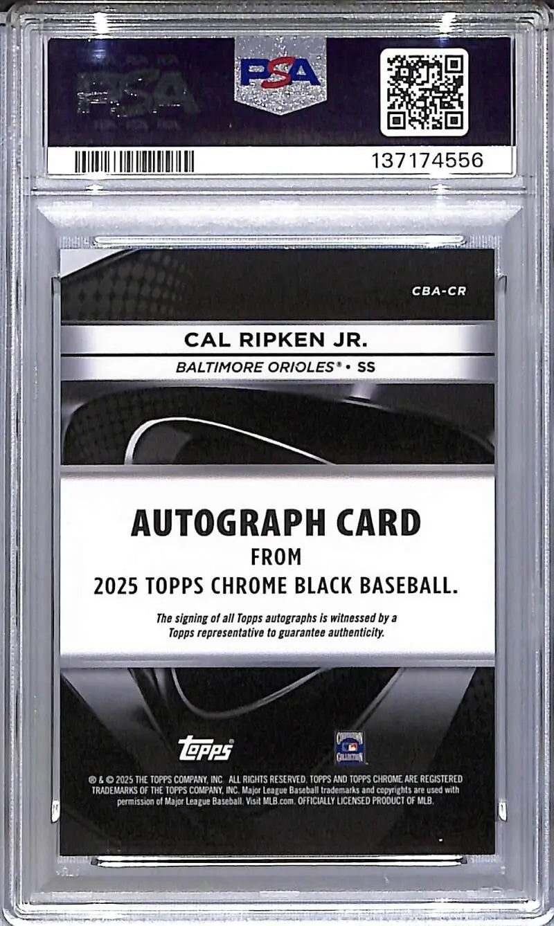 2025 Topps Chrome Black Gold #CBA-CR Cal Ripken Jr. PSA 9 MINT Auto 24/50 Baltimore Orioles - Baseball Card Single